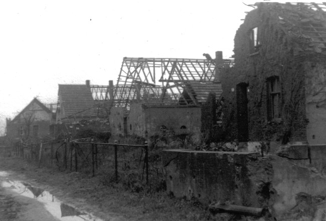 The ruins of four houses.